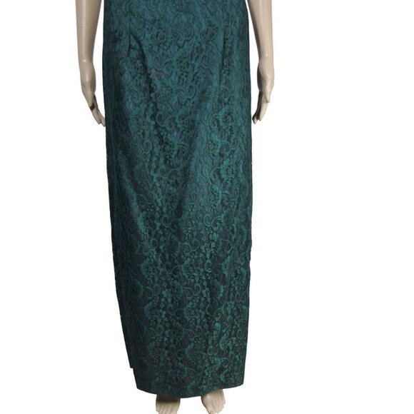 VTG Forest Green S LACE Milkmaid WHIMSIGOTH  Fairy Maxi Prom Homecoming dress - Picture 3 of 13